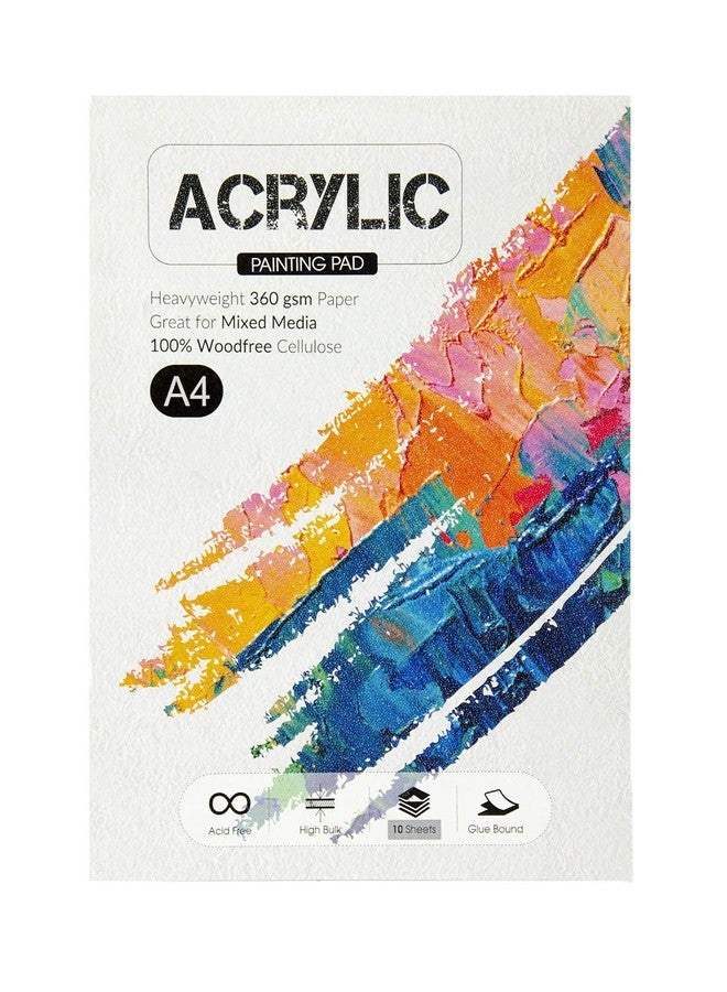 Scholar Acrylic Painting Pad - 360 GSM | Glue Bound Pad with 10 Thick Sheets | Heavyweight Textured Art Paper for Mixed Media & Layered Painting | Professional Quality Pad for Artists, Students & Art Practice (A4) - Image 1